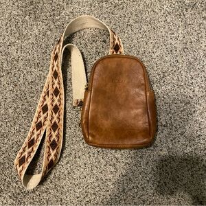 Brown faux Leather Shoulder Bag